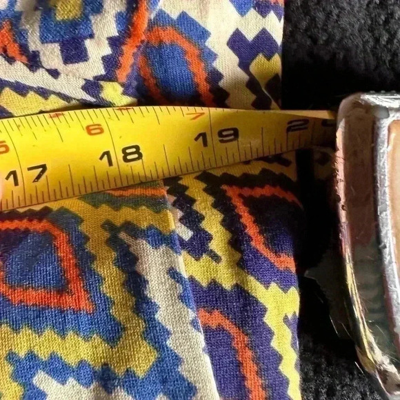 Lularoe Medium blue, yellow, and orange Classic T. Geometric pattern. NWT - Picture 5 of 6